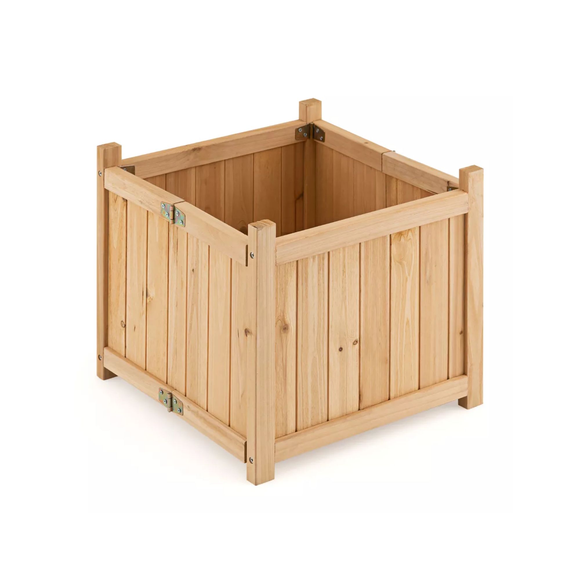 Square wood planter