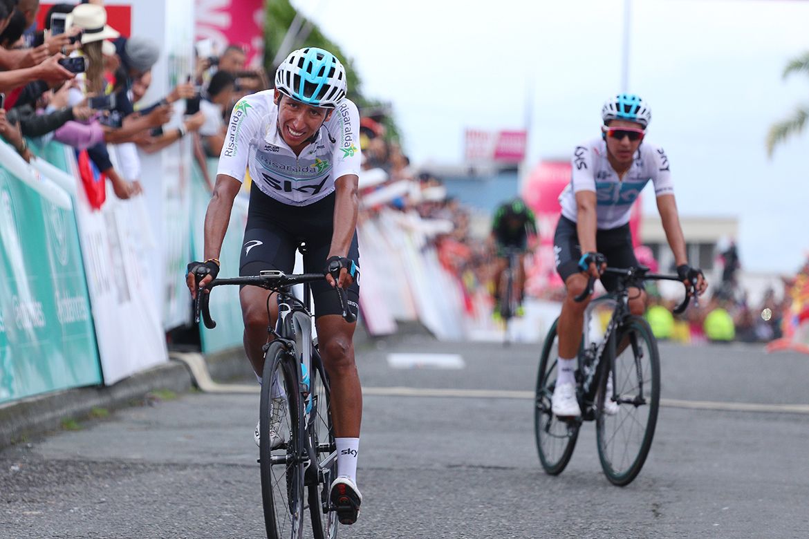 Egan Bernal empties the tank to finish the stage