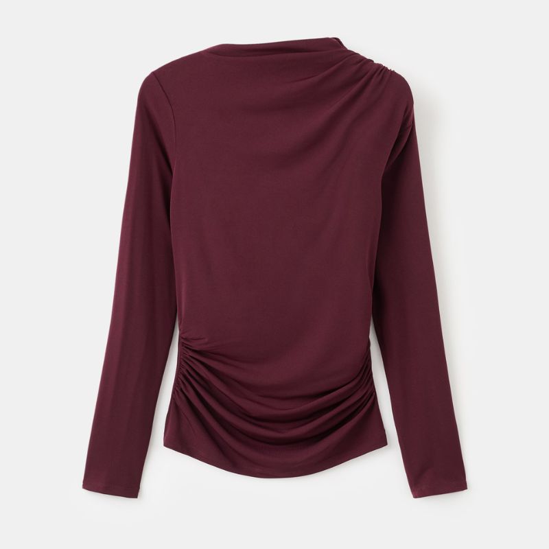 burgundy long sleeve top from Mango