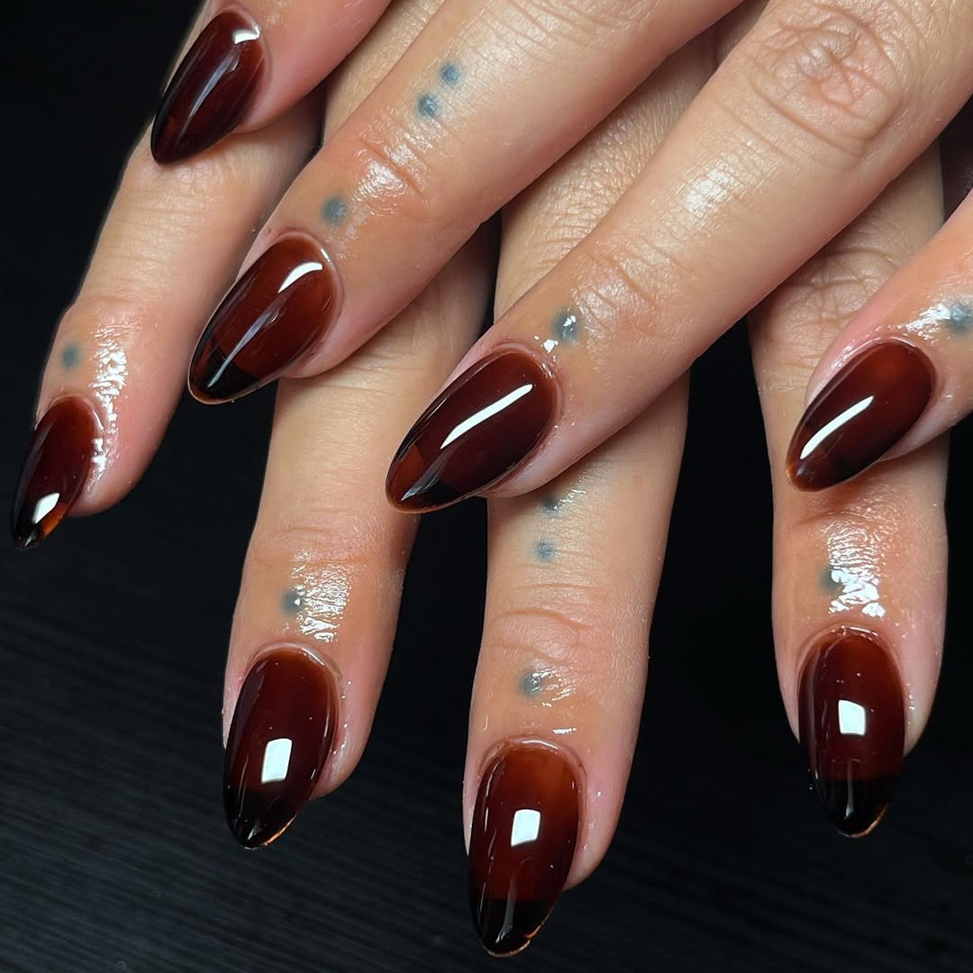 brown jelly nails