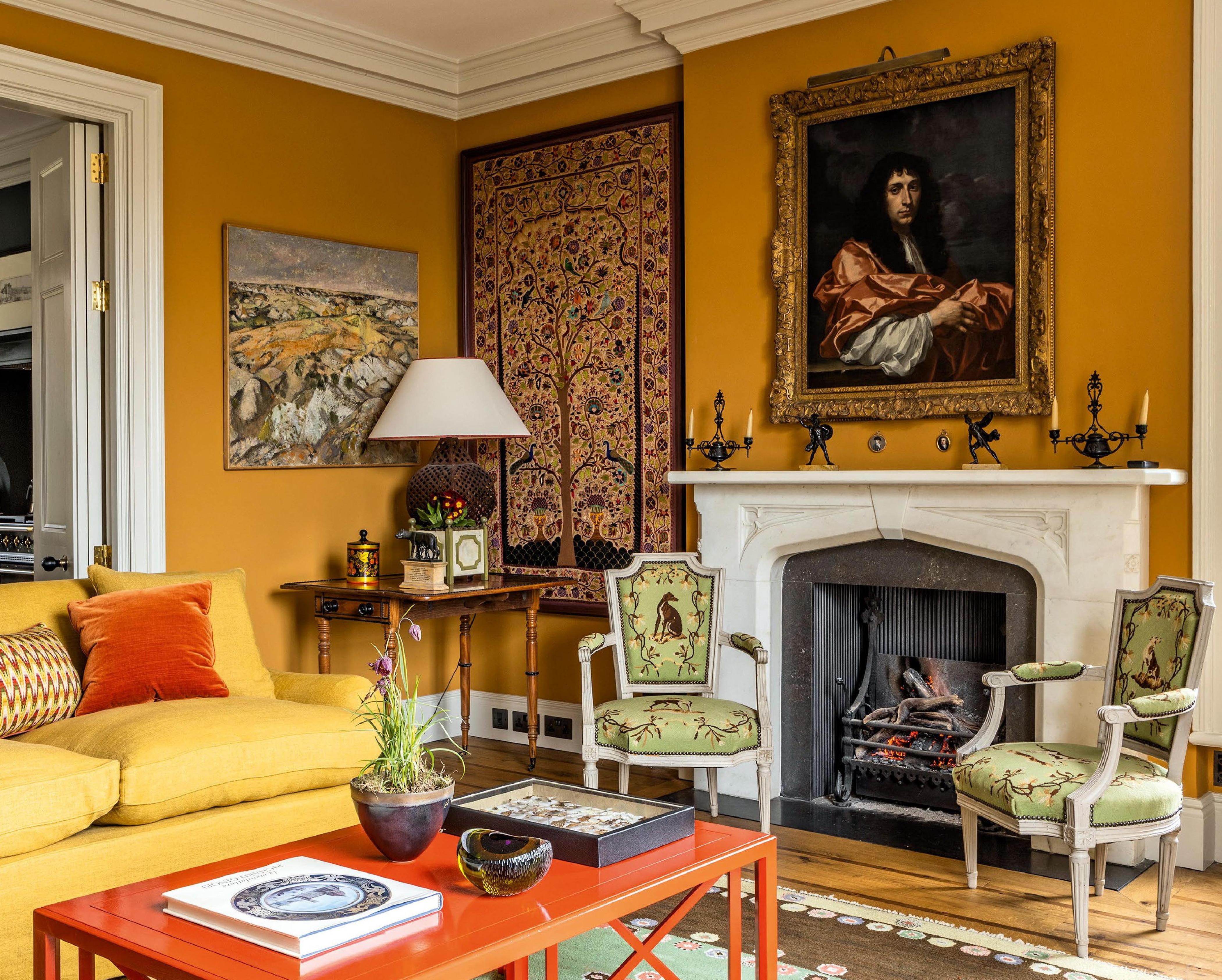 Mustard yellow living room