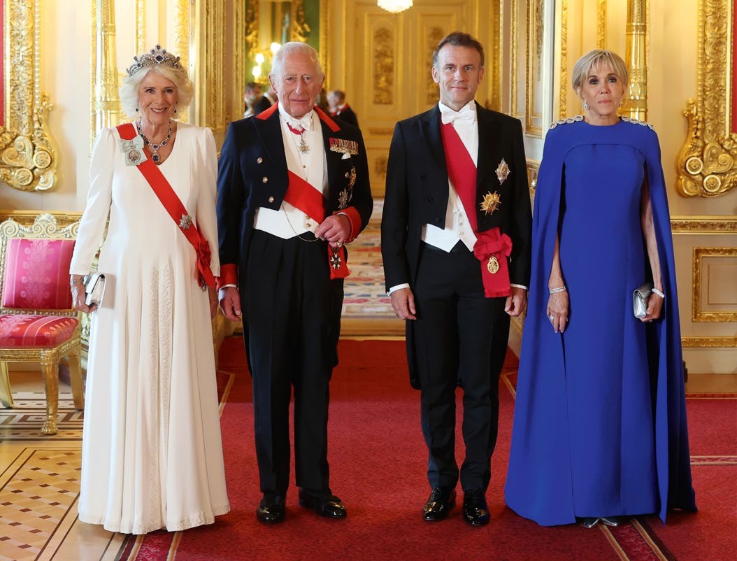 Queen Camilla, King Charles III, President of France, Emmanuel Macron and Brigitte Macron