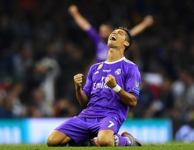 CARDIFF, WALES - JUNE 03: Cristiano Ronaldo of Real Madrid celerbrates victory after the UEFA Champions League Final between Juventus and Real Madrid at National Stadium of Wales on June 3, 2017 in Cardiff, Wales. (Photo by Laurence Griffiths/Getty Images)