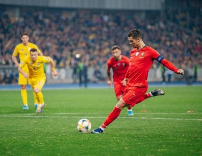 2A4RE1G Kyiv, Ukraine - October 14, 2019: Cristiano Ronaldo during the match of qualifying EURO 2020.