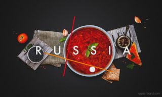 A geometric array of Russian food