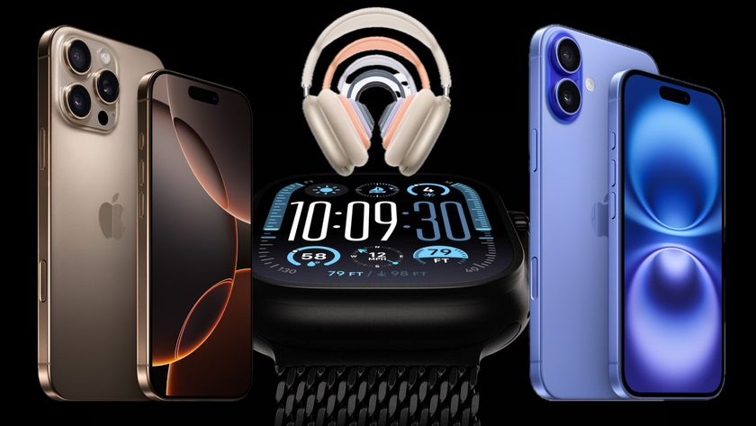 iPhone 16 devices, AirPods Max in new colours, and Apple Watch Series 10 against a black background