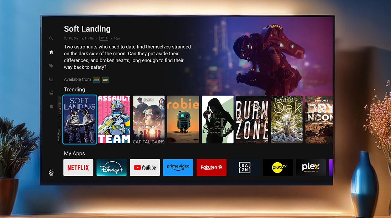 Tivo OS menu on a television