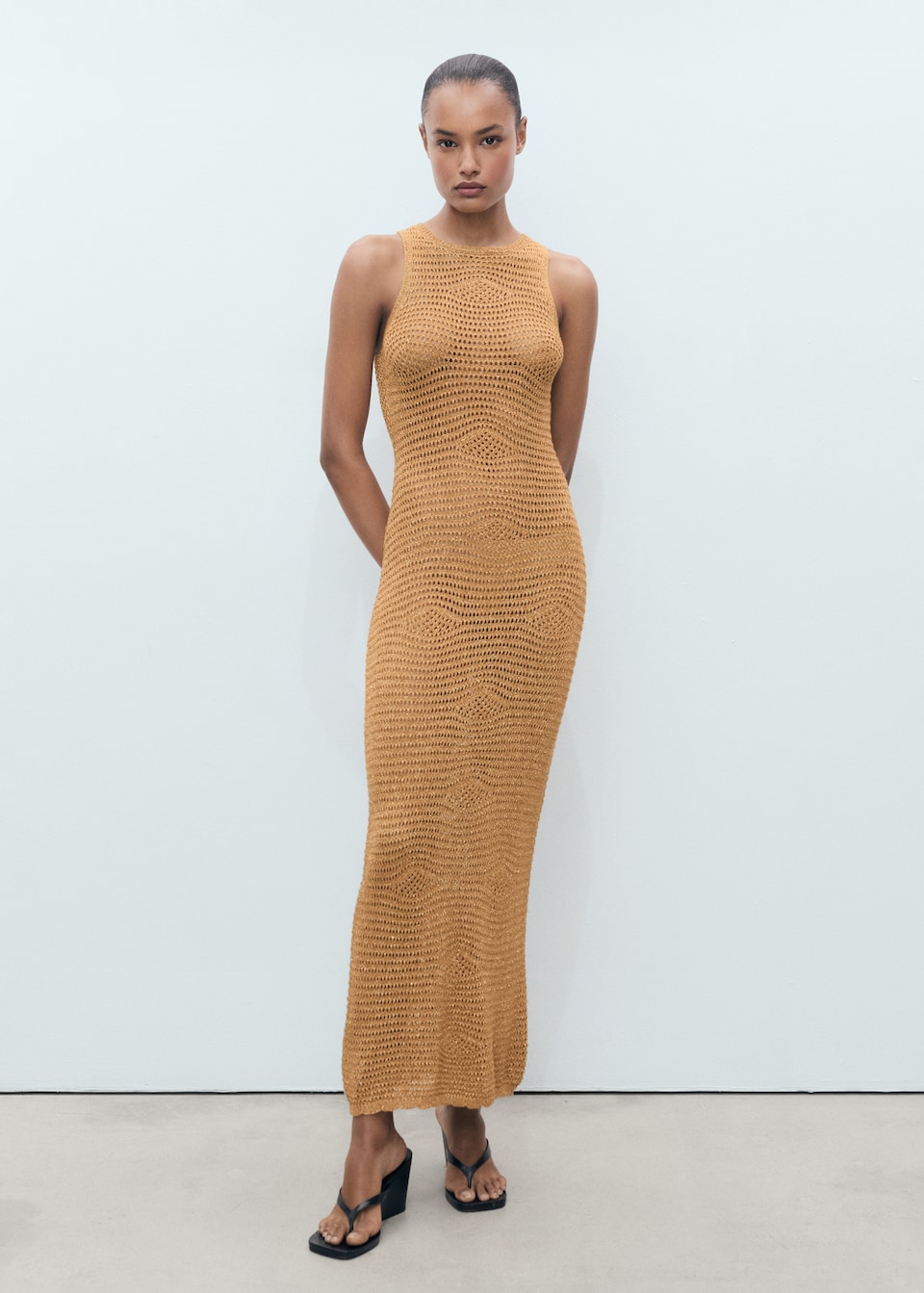 MANGO, Openwork Lurex Dress 
