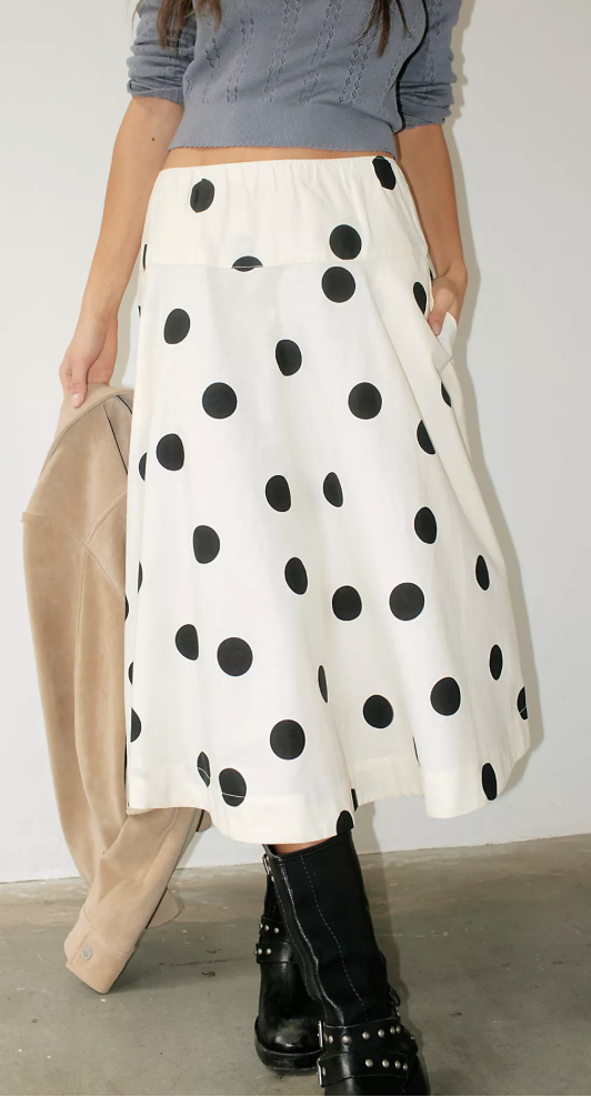 Free People, Betty Drop-Waist Midi Skirt