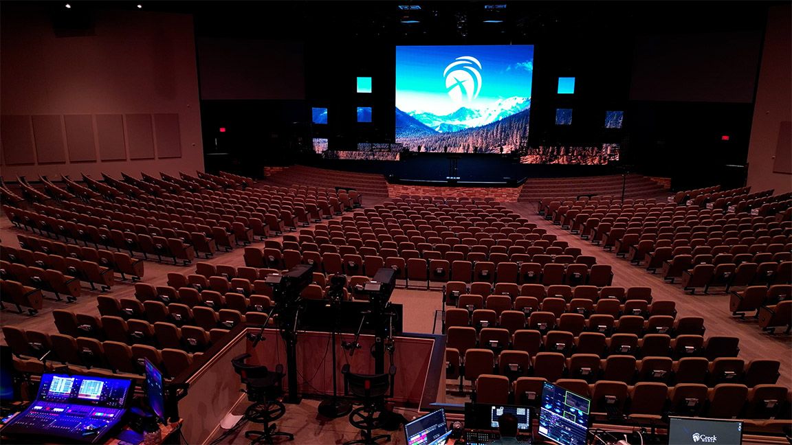 Cottonwood Creek Church interior Wide Shot