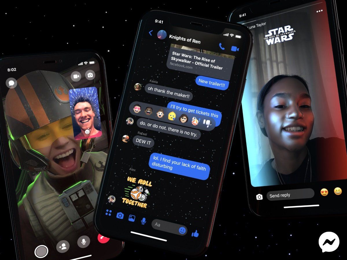 A photo of the Messenger app with a Star Wars Theme