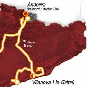 2010 Vuelta a España stage 11 map