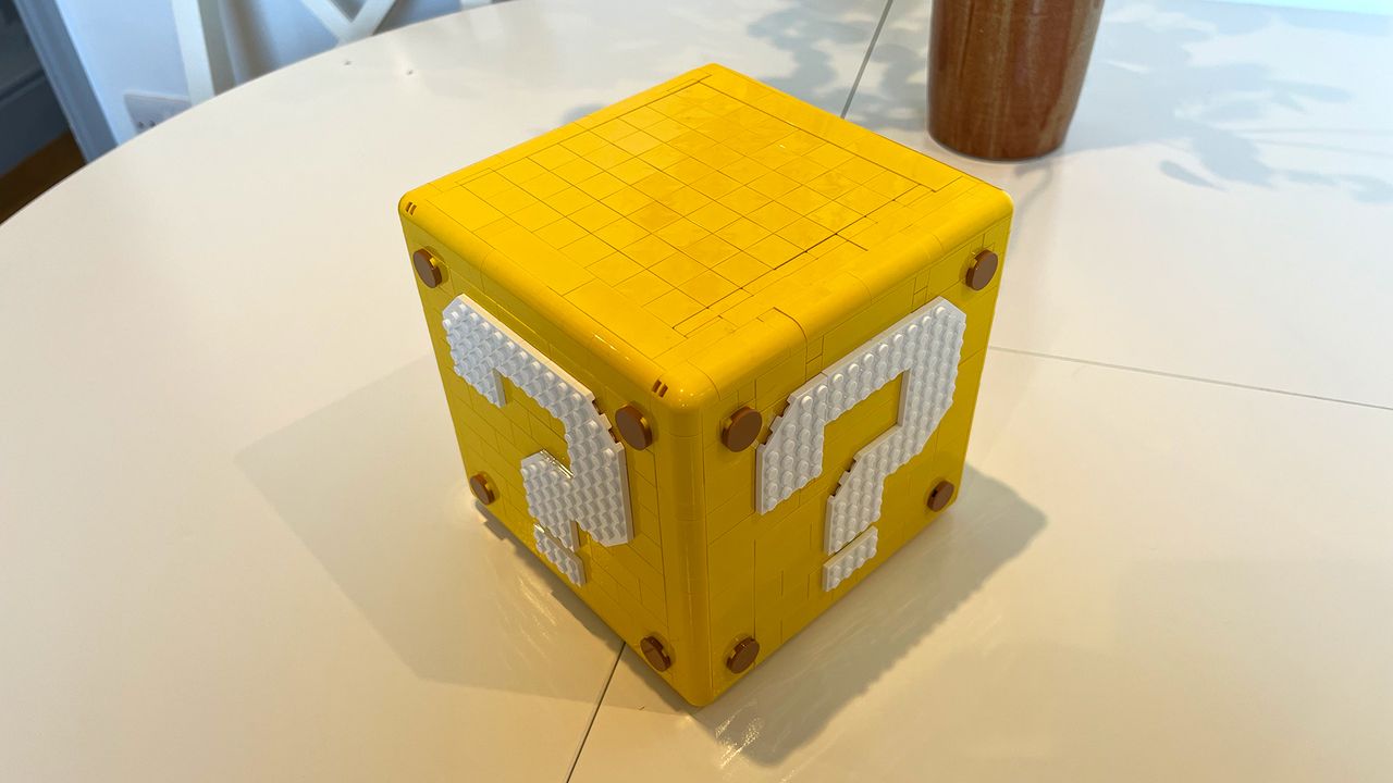 Lego Super Mario 64 Question Mark Block on table