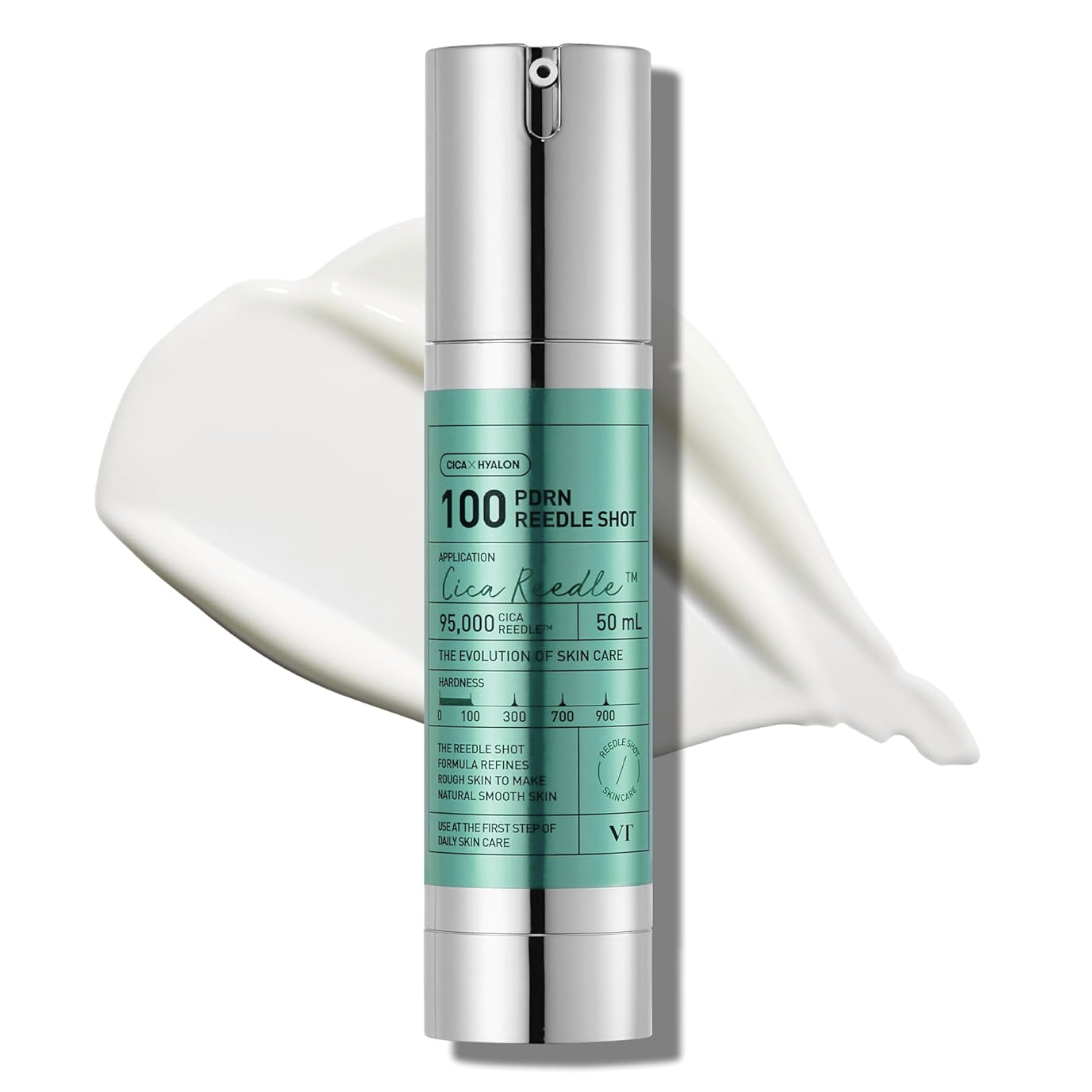 Vt Cosmetics Pdrn Reedle Shot 100 Serum With Vegan Pdrn, Centella Asiatica &amp; Spicule Microneedling Formula, Korean Skin Booster, 1.69 Fl Oz(50ml)