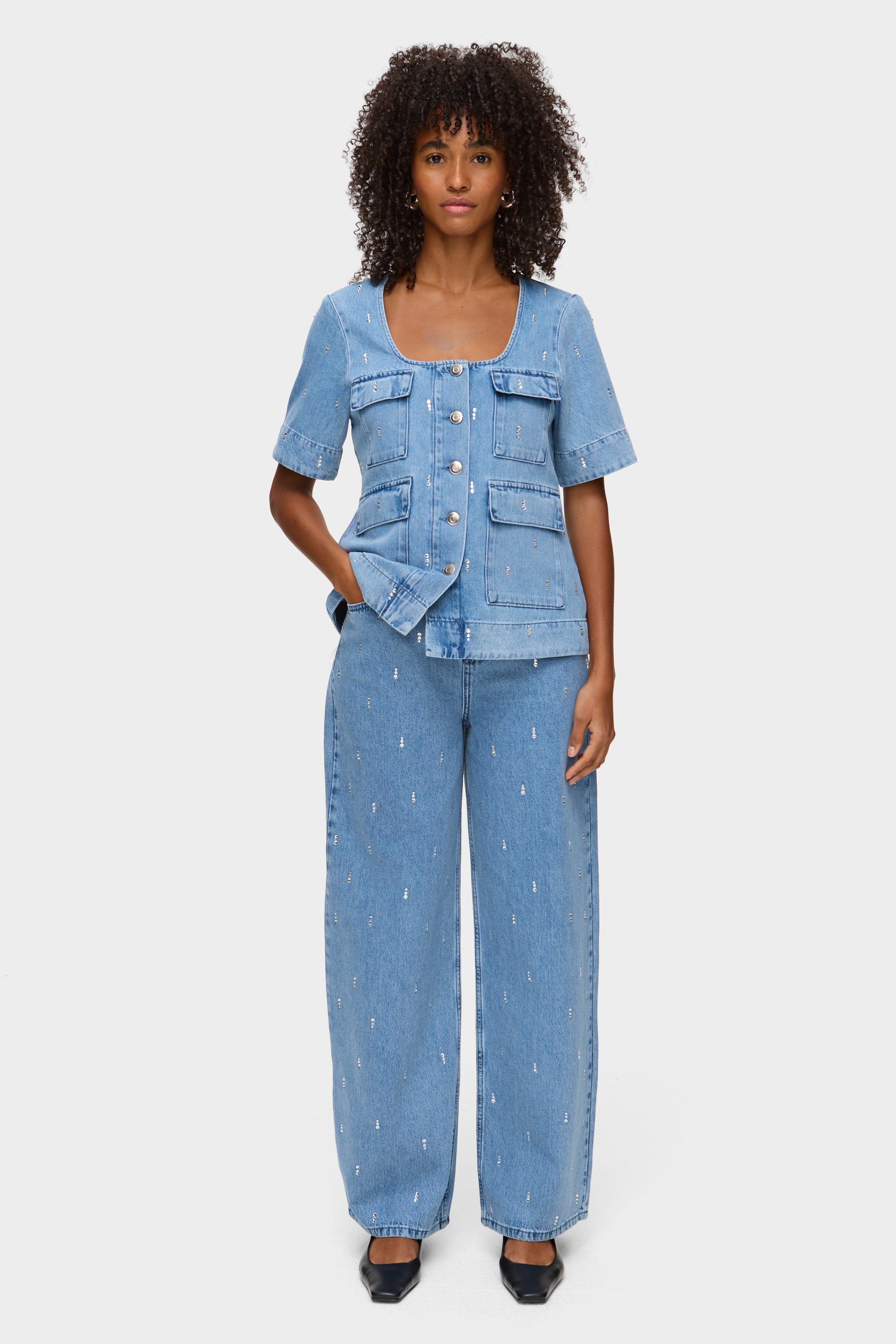 Pariah Diamante Straight Leg Jeans
