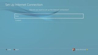 PS4 Set up internet connection screen