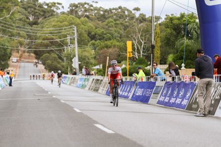 A subdued celebration from Michaela Parsons (Specialized Securitor)