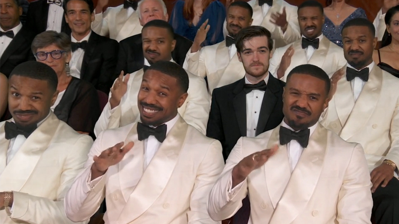 Multiple Michael B. Jordans in the audience at the Oscars