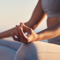 A woman doing yoga