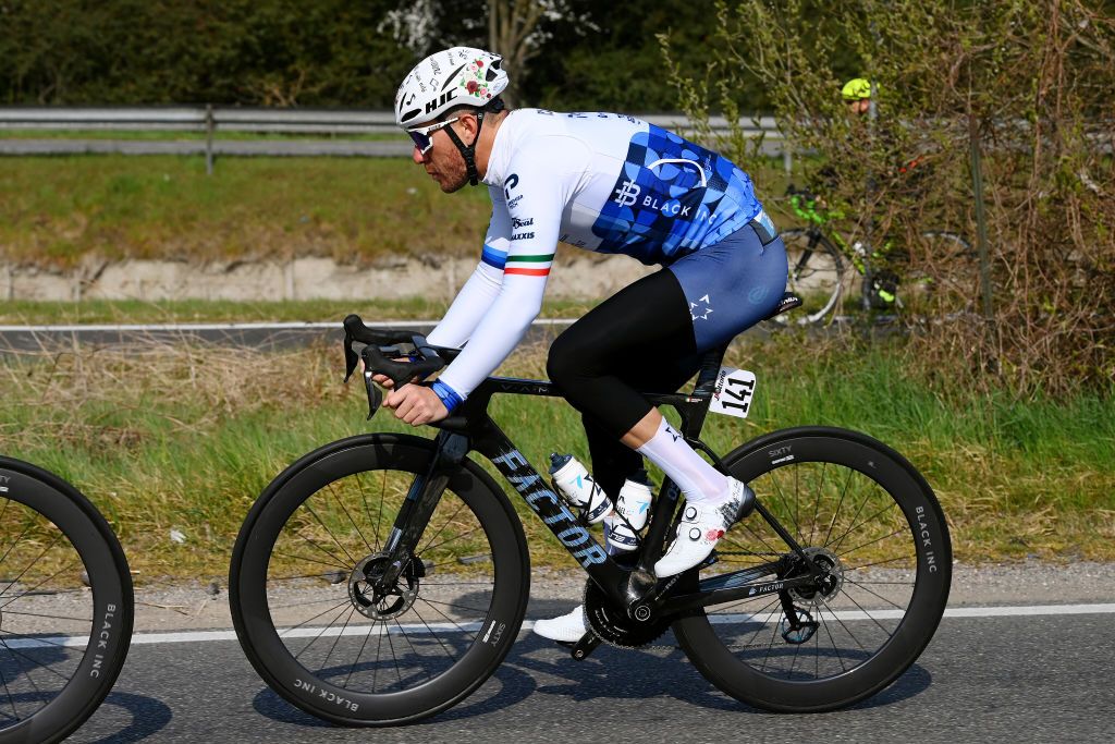 SANREMO ITALY MARCH 19 Giacomo Nizzolo of Italy and Team Israel Premier Tech competes during the 113th MilanoSanremo 2022 a 293km one day race from Milano to Sanremo MilanoSanremo on March 19 2022 in Sanremo Italy Photo by Tim de WaeleGetty Images