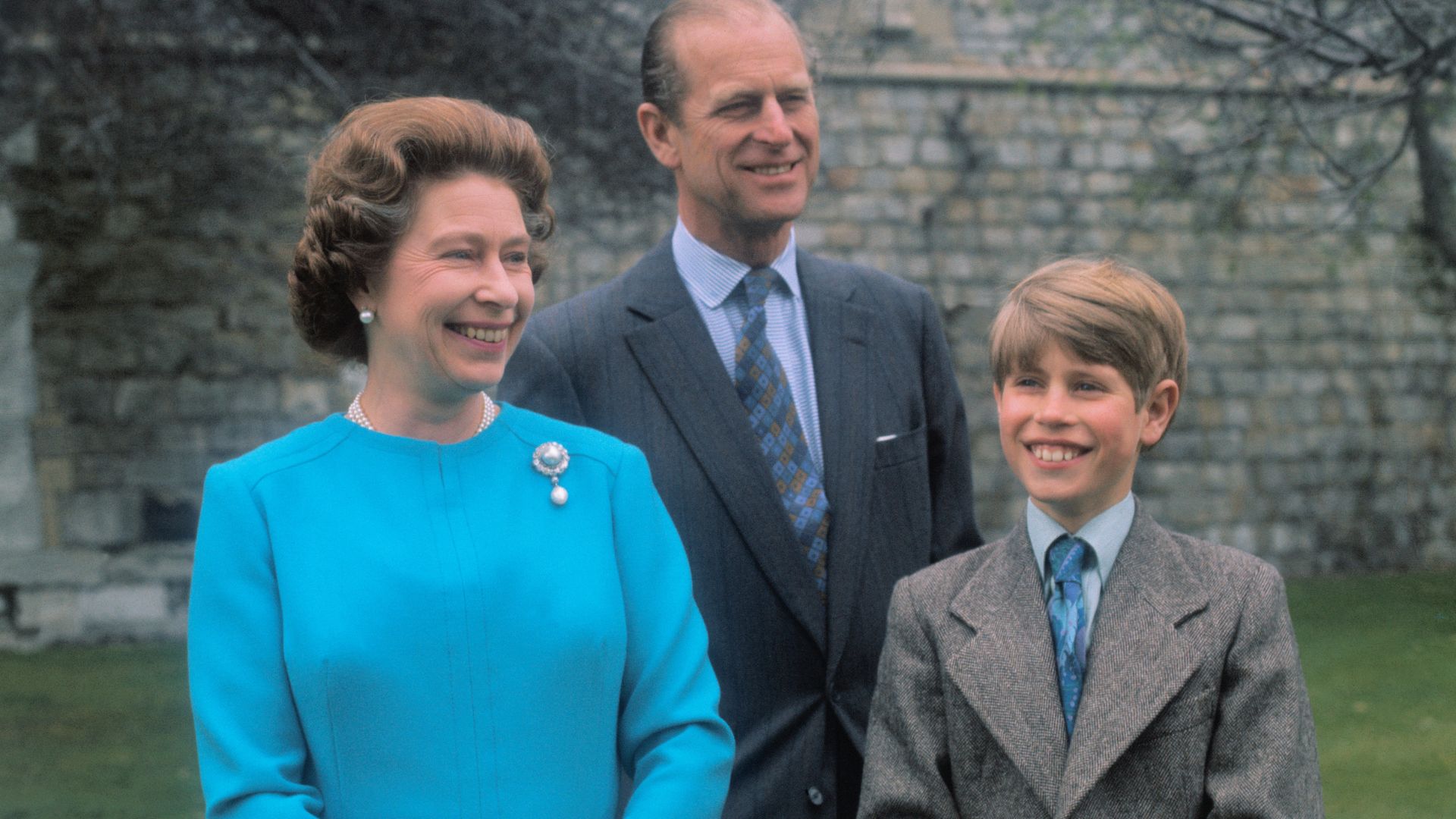 Queen Elizabeth, Prince Philip, and their son, Prince Edward in 1976