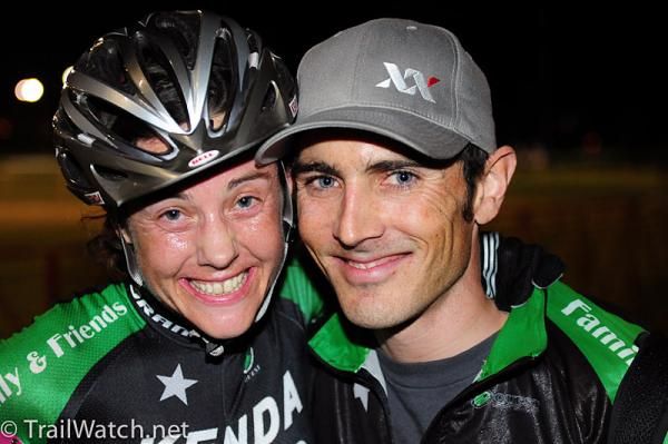 Mary McConneloug (Kenda - Seven - No Tubes) with her husband Michael Broderick after her brilliant race.