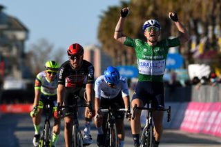 Mads Wurtz Schmidt wins stage 6 of the 2021 Tirreno-Adriatico.