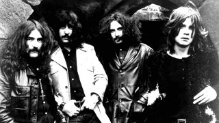 Black Sabbath posing for a photograph in the early 1970s
