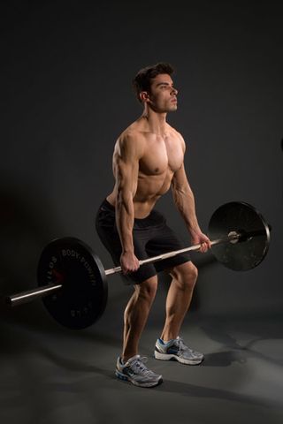 Man performing deadlift