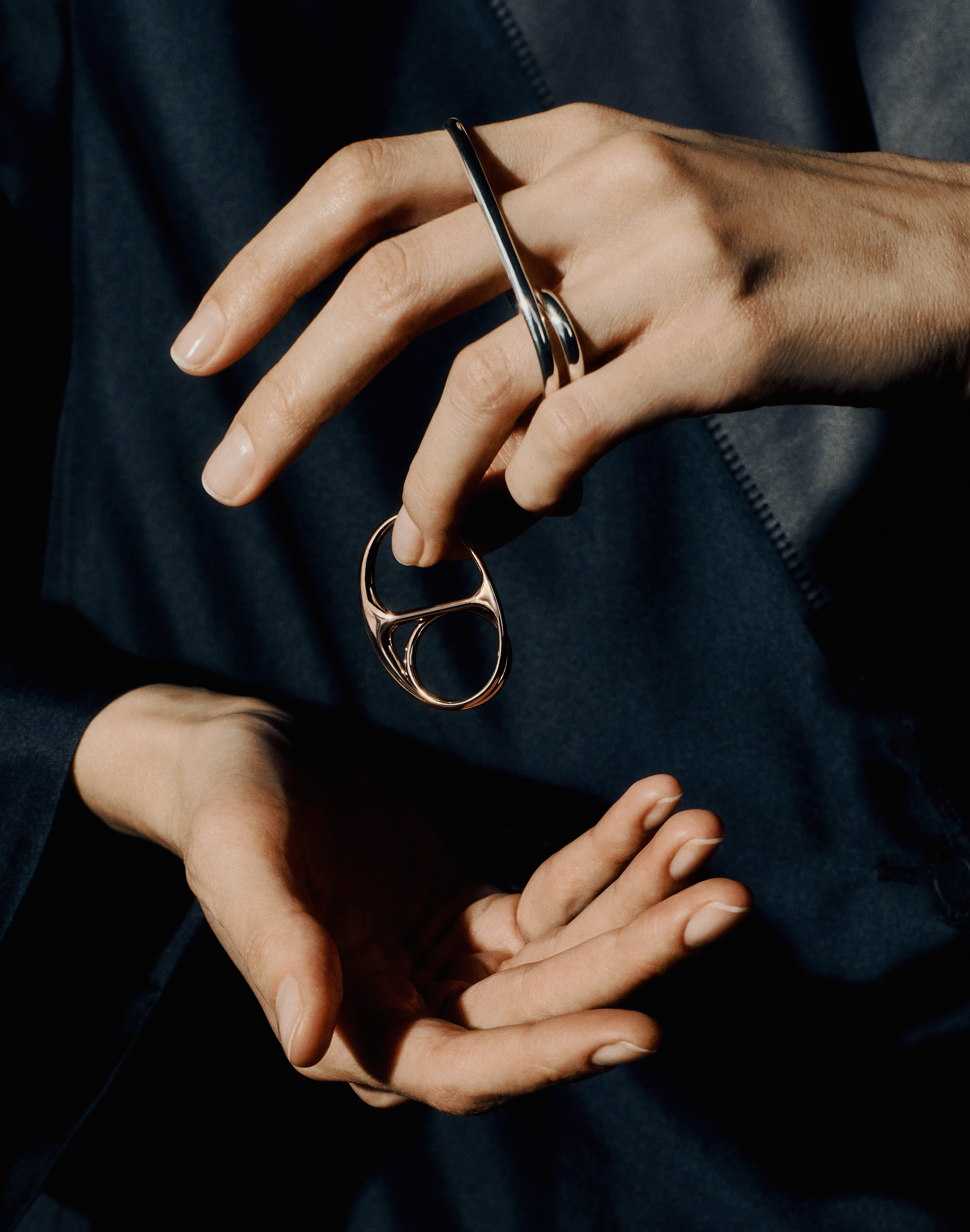 Chain jewellery on model
