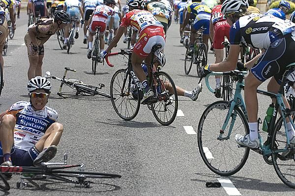 A crash scatters the bunch