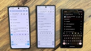 OnePlus Open vs Galaxy Z Fold 6 vs Pixel Fold cover displays with keyboard