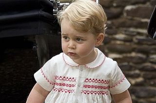 Prince George at Princess Charlotte's christening July 2015