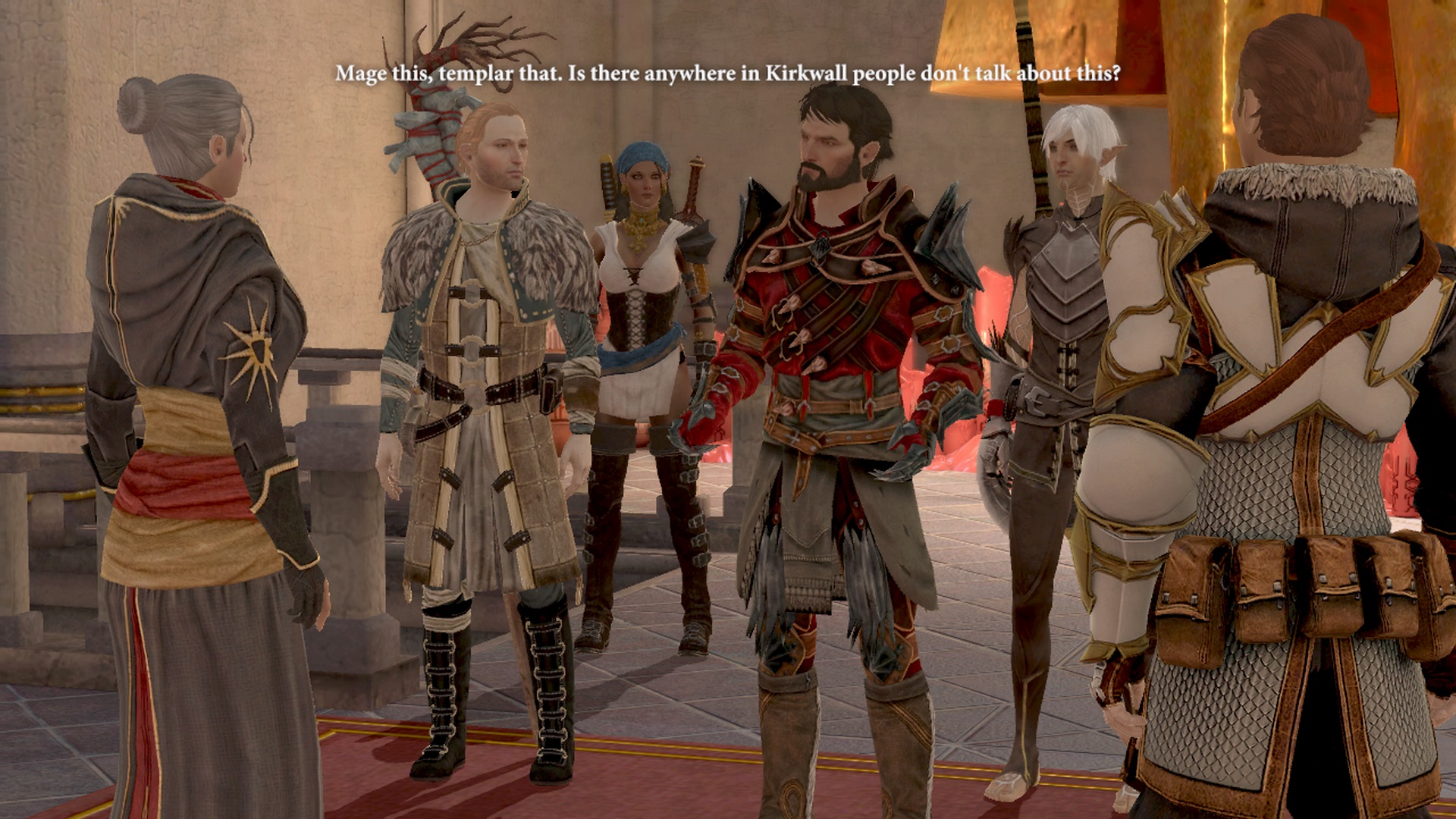 Dragon Age 2 Hawke mówi w kaplicy o magach i templariuszach