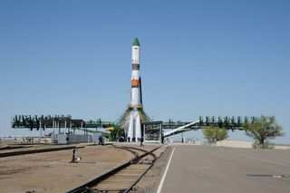 Soyuz-2.1a Launch Vehicle with Support Arms Lowered