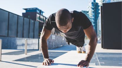 A man performing push-ups