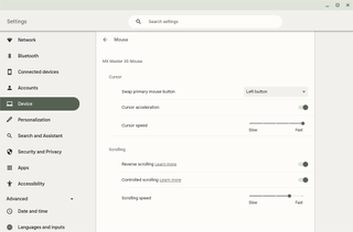 External mouse settings in ChromeOS 120