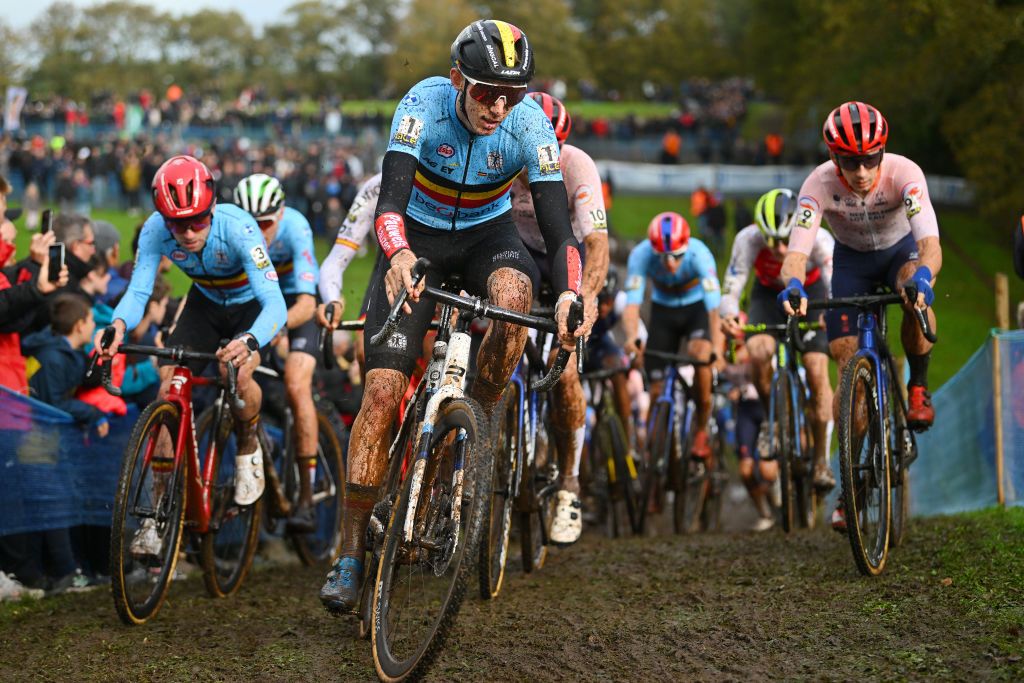 PONTCHATEAU FRANCE NOVEMBER 05 Michael Vanthourenhout of Belgium competes during the 21st UEC European Cyclocross Championships 2023 Mens Elite on November 05 2023 in Pontchateau France Photo by Luc ClaessenGetty Images
