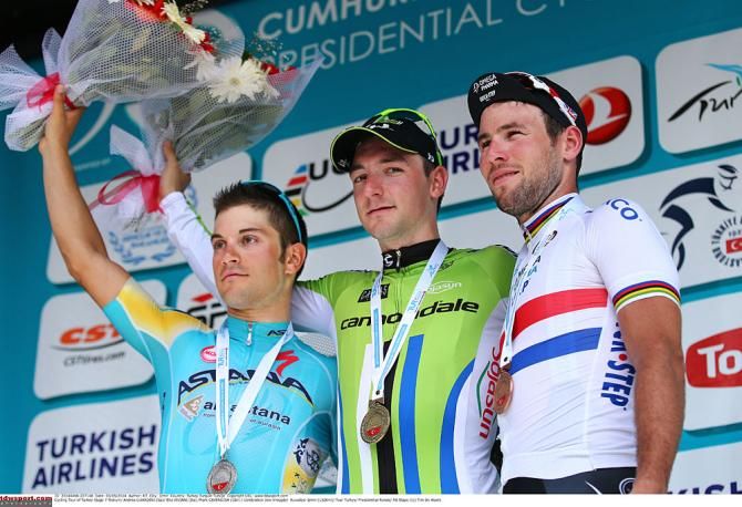 Elia Viviani (Cannondale) topped the stage 7 podium
