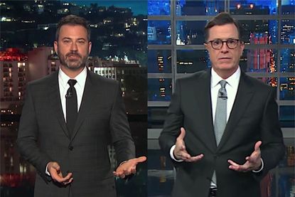 It isn not too soon to talk gun laws, say Stephen Colbert and Jimmy Kimmel