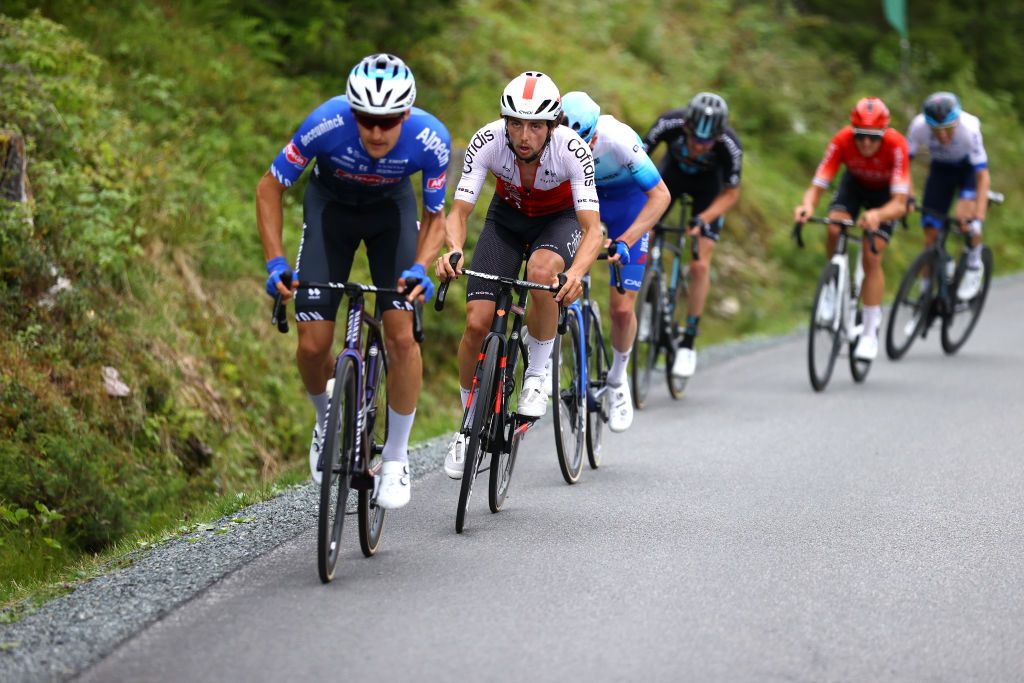 SKALLSTUGGU NORWAY AUGUST 13 Victor Lafay of France and Team Cofidis C attacks to win the 9th Arctic Race Of Norway 2022 Stage 3 a 1777km stage from Namsos to Skallstuggu 474m ArcticRace on August 13 2022 in Skallstuggu Norway Photo by Michael SteeleGetty Images