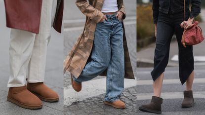 learn how to clean UGGs: Ugg boots in three different street style shots