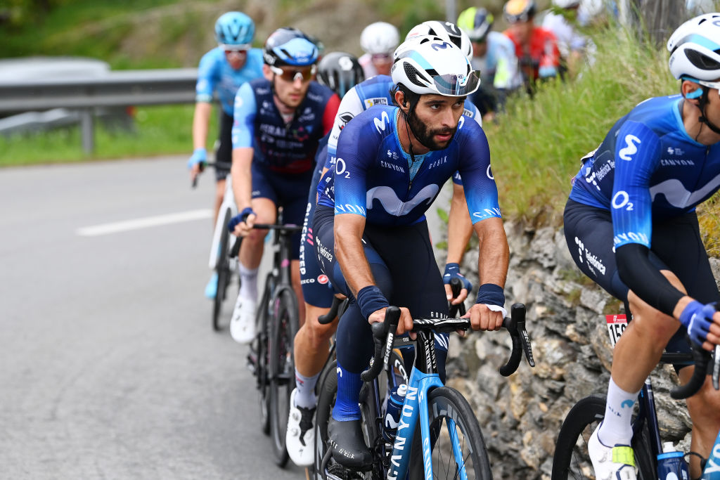CASSANO MAGNAGO ITALY MAY 20 Fernando Gaviria of Colombia and Movistar Team competes in the breakaway during the 106th Giro dItalia 2023 Stage 14 a 194km stage from Sierre to Cassano Magnago UCIWT on May 20 2023 in Cassano Magnago Italy Photo by Tim de WaeleGetty Images