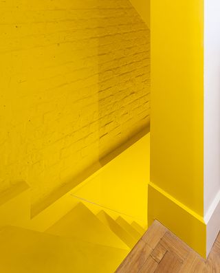 Yellow painted stairways