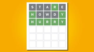 Wordle 647 answer on a yellow background