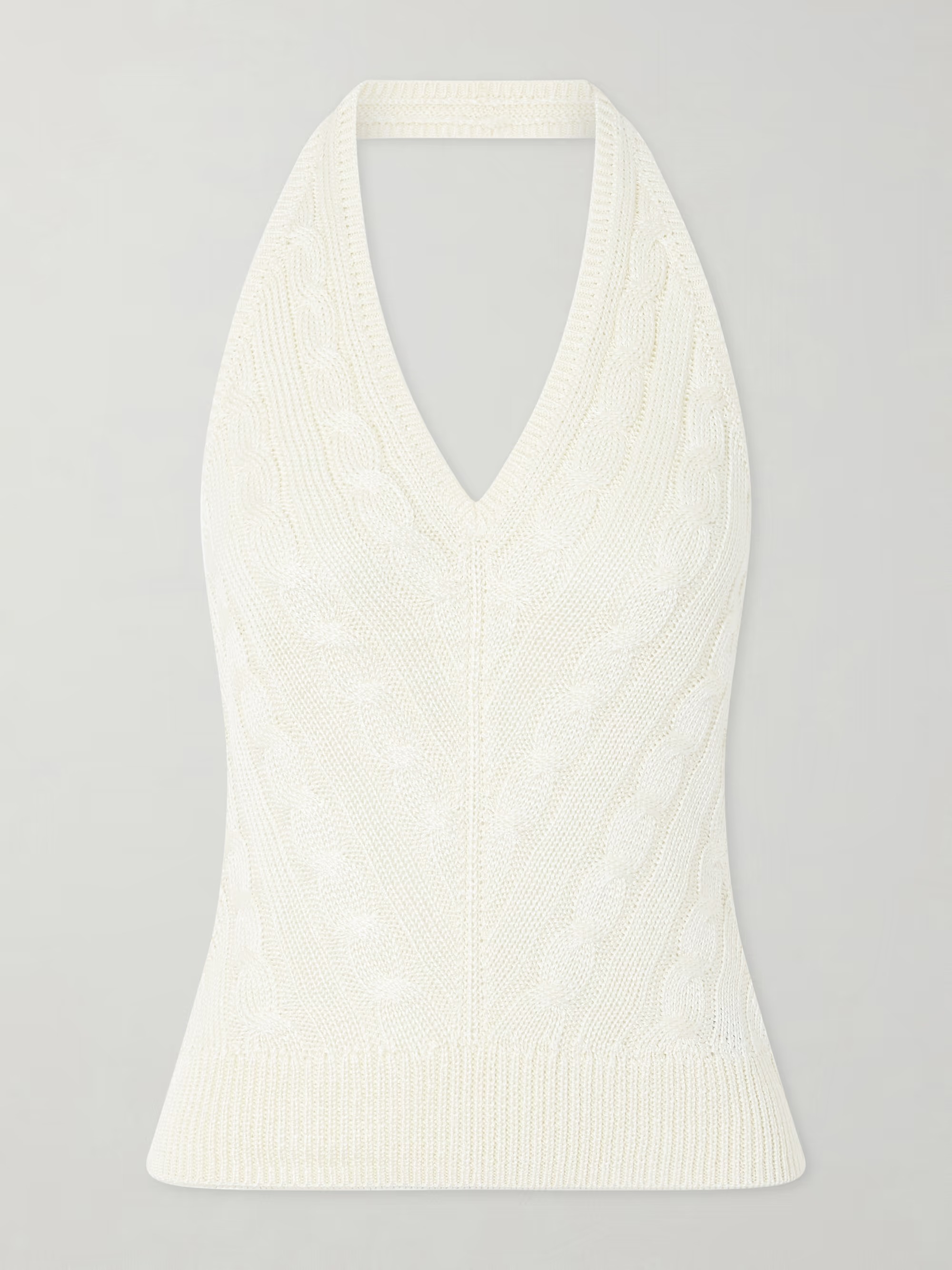 Ralph Lauren Collection, Cable-Knit Silk Halterneck Top