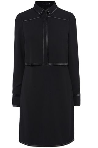 Karen Millen black shirt dress with stitching detail