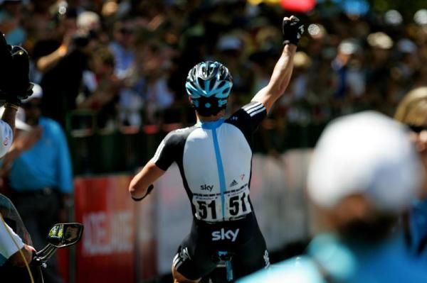 Chris Sutton (Team Sky) kept the celebrations going.