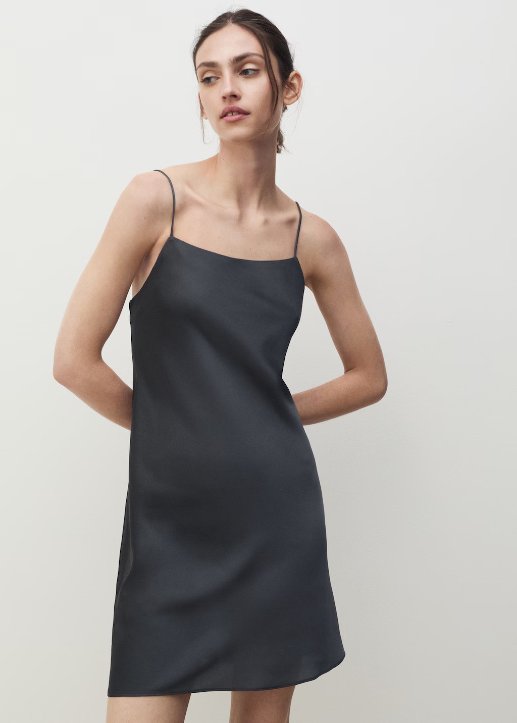 MANGO, Satin Nightgown With Straps 