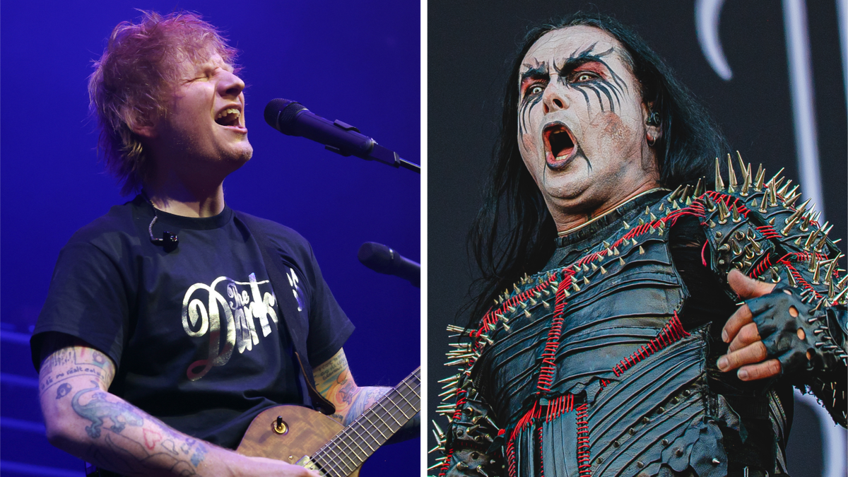 Photos of Ed Sheeran and Dani Filth performing onstage